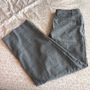 Banana Republic Gray Checkered Wide-Leg Pants